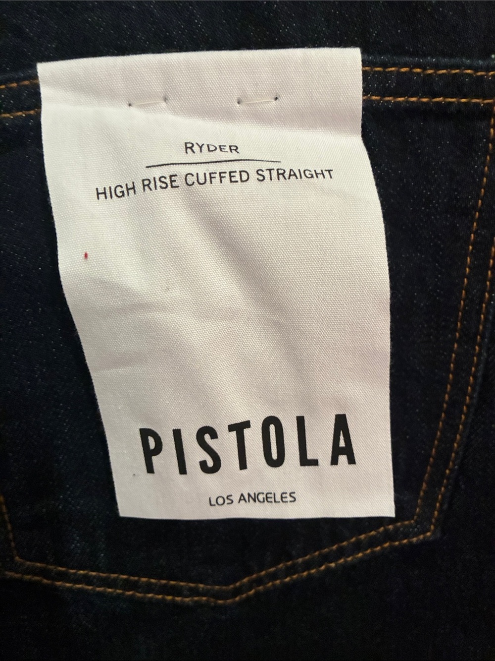 Pistola Ryder Dark Indigo Wide Leg Cuffed Jeans - Picture 3 of 5